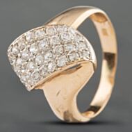 Pre-Owned 14ct Yellow Gold Cubic Zirconia Four Row Dress Ring 41101059