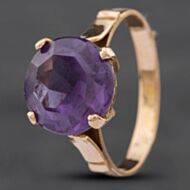 Pre-Owned Vintage 9ct Rose Gold Colour Changing Synthetic Sapphire Dress Ring 41101119