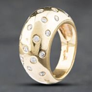 Pre-Owned 9ct Yellow Gold Cubic Zirconia Domed Ring 41101252