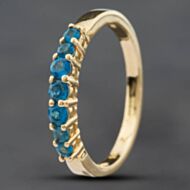 Pre-Owned 9ct Yellow Gold Blue Apatite Half Eternity Ring 41101254