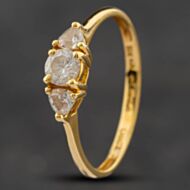 Pre-Owned 18ct Yellow Gold Cubic Zirconia Three Stone Ring 41101316