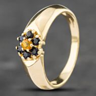 Pre-Owned 9ct Yellow Gold Blue & Yellow Sapphire Cluster Ring 41101668