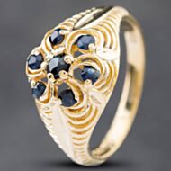 Pre-Owned Vintage 9ct Yellow Gold Sapphire Cluster Ring 41101685
