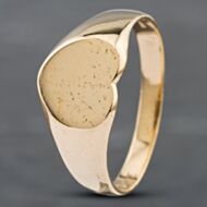 Pre-Owned 9ct Yellow Gold Heart Shape Signet Ring 41101883