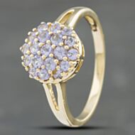 Pre-Owned 9ct Yellow Gold Iolite Round Cluster Ring 41101983