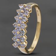 Pre-Owned 9ct Yellow Gold Iolite Three Row Ring 41101986