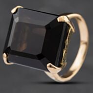 Pre-Owned Vintage Yellow Gold Smokey Quartz Dress Ring 41102018