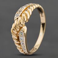 Pre-Owned 9ct Yellow Gold Cubic Zirconia Rope Dress Ring 41102115