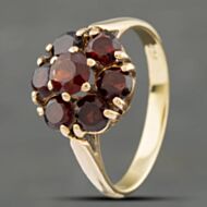 Pre-Owned Yellow Gold Garnet Cluster Ring 41102196