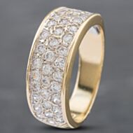 Pre-Owned 9ct Yellow Gold Cubic Zirconia Pave Set Band Ring 41102373