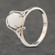 Pre-Owned 9ct White Gold Opal Oval Dress Ring 41102394