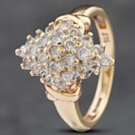 Pre-Owned 9ct Yellow Gold Cubic Zirconia Marquise Shape Cluster Ring 41102412