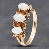 Pre-Owned Vintage 9ct Yellow Gold Opal Three Stone Ring 41102431