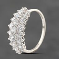 Pre-Owned 9ct White Gold Cubic Zirconia Cluster Ring 41102545