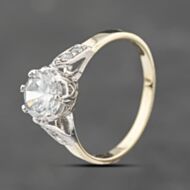 Pre-Owned 9ct Yellow Gold Cubic Zirconia Shoulder Set Solitaire Ring 41102584