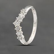 Pre-Owned 9ct White Gold Cubic Zirconia Wishbone Ring 41102587