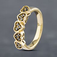 Pre-Owned 18ct Yellow Gold Sapphire Set Heart Design Half Eternity Ring 41102646