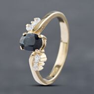 Pre-Owned 9ct Yellow Gold Sapphire & Cubic Zirconia Dress Ring 41102670