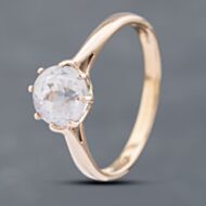 Pre-Owned 9ct Rose Gold Quartz Solitaire Ring 41102697