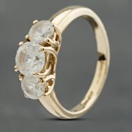 Pre-Owned 14ct Yellow Gold Cubic Zirconia Three Stone Ring 41102719