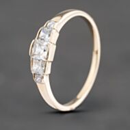 Pre-Owned 9ct Yellow Gold Cubic Zirconia Square Five Stone Ring 41102720