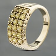 Pre-Owned 9ct Yellow Gold Three Row Ring 41102762