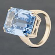 Pre-Owned Vintage 9ct Yellow Gold Synthetic Stone Large Oblong Dress Ring 41102775
