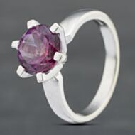Pre-Owned 9ct White Gold Colour Treated Topaz Round Solitaire Ring 41102782