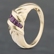 Pre-Owned 14ct Yellow Gold Ruby Twist Shoulders Design Five Stone Ring 41102784