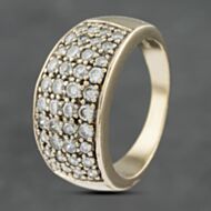 Pre-Owned 9ct Yellow Gold Cubic Zirconia Graduated Four Row Ring 41102806