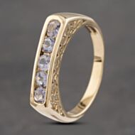 Pre-Owned 9ct Yellow Gold Glass Half Eternity Ring 41102850