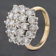 Pre-Owned 9ct Yellow Gold Cubic Zirconia Large Cluster Ring 41102859