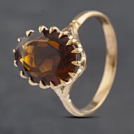 Pre-Owned 9ct Yellow Gold Citrine Oval Dress Ring 41102874