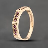 Pre-Owned 9ct Yellow Gold Ruby Nine Stone Dress Ring 41102877