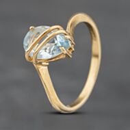 Pre-Owned 9ct Yellow Gold Blue Topaz Dress Ring 41102901