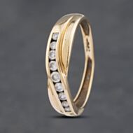 Pre-Owned 9ct Yellow Gold Cubic Zirconia Crossover Half Eternity Ring 41102913