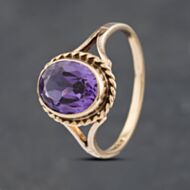 Pre-Owned 9ct Yellow Gold Colour Change Synthetic Sapphire Dress Ring 41102923