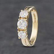 Pre-Owned 9ct Yellow Gold Cubic Zirconia Three Stone Ring 41102990