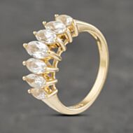 Pre-Owned 9ct Yellow Gold White Topaz Topaz Marquise Seven Stone Ring 41103020