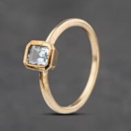 Pre-Owned 9ct Yellow Gold Aquamarine Rectangle Dress Ring 41103052
