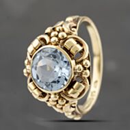 Pre-Owned 14ct Yellow Gold Synthetic Blue Spinel Ornate Dress Ring 41103054