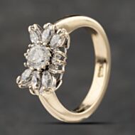 Pre-Owned 9ct Yellow Gold Cubic Zirconia Spray Cluster Ring 41103064