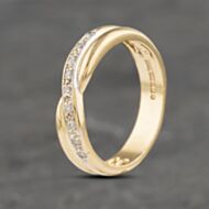 Pre-Owned 9ct Yellow Gold Cubic Zirconia Crossover Ring 41103079
