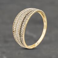 Pre-Owned 9ct Yellow Gold Cubic Zirconia Triple Row Dress Ring 41103080