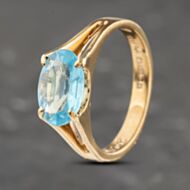 Pre-Owned Vintage 9ct Yellow Gold Paste Oval Dress Ring 41103099