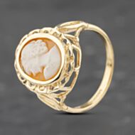 Pre-Owned 9ct Yellow Gold Cameo Oval Dress Ring 41103123