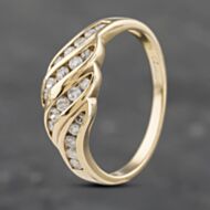 Pre-Owned 9ct Yellow Gold Cubic Zirconia Channel Set Four Row Ring 41103153