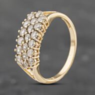 Pre-Owned 9ct Yellow Gold Cubic Zirconia Three Row Ring 41103158