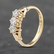 Pre-Owned 9ct Yellow Gold Cubic Zirconia Three Stone Ring 41103159