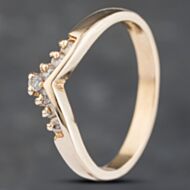 Pre-Owned 9ct Yellow Gold Cubic Zirconia Half Wishbone Ring 41103168